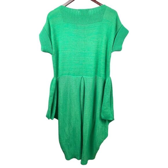 Vintage Lucie Bournival Kelly Green Short Sleeve Sweater Dress Size L - Picture 3 of 6